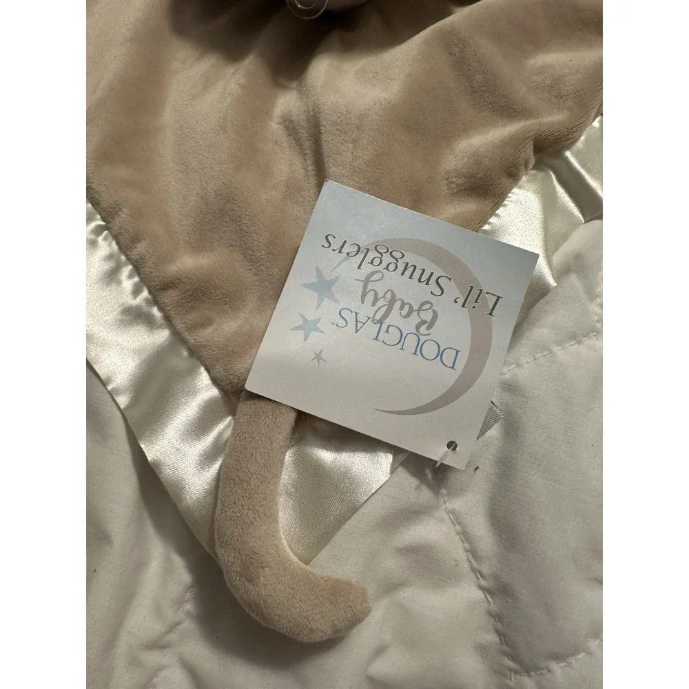 Douglas Baby Auggie Tan Puppy Satin Trim Dog‎ Snuggler Plush Stuffed Animal